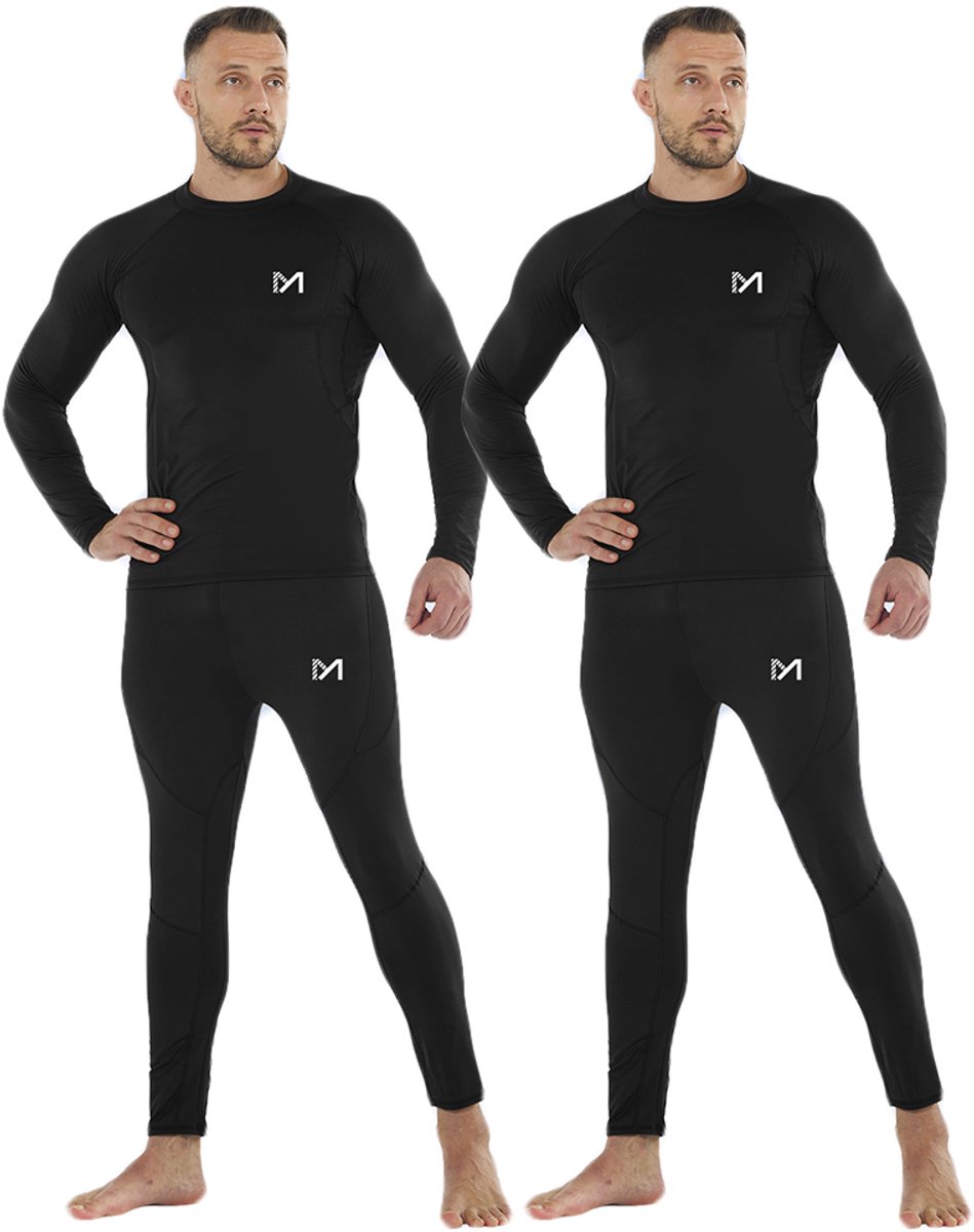 VIMOSE Thermo Ondergoed set voor Heren - Thermo Kleding Set 4 stukken/sets -Zwart-B-M