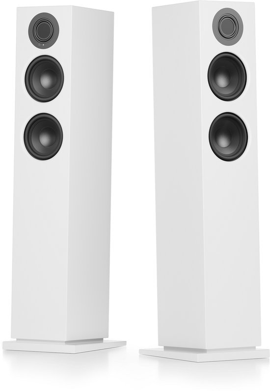 Audio Pro A48 Smart Multiroom Vloerstaande Speakers – 2x130W – BMR Tweeters – Wifi & Bluetooth Streaming – Wit