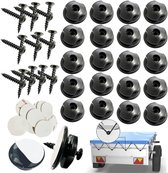 30 stuks dekzeilhaken, dekzeilknoppen met schroeven, ronde dekzeilbevestiging, zeilbevestiging, kunststof knop, bevestigingshaken voor het bevestigen van aanhangernetten en dekzeilen