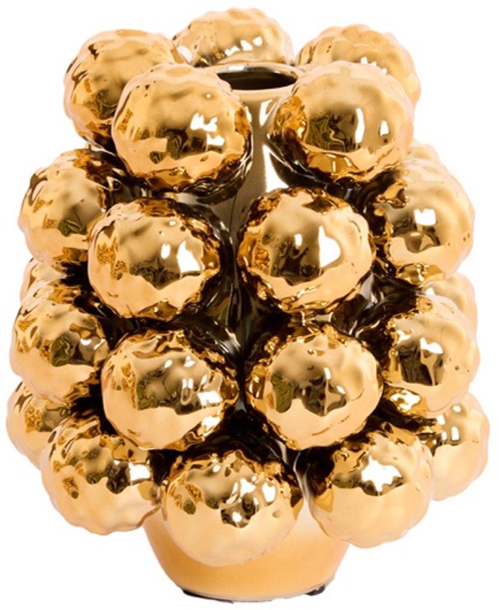 Light & Living Vaas deco Ø14,5x17 cm BUTANG keramiek metallic goud