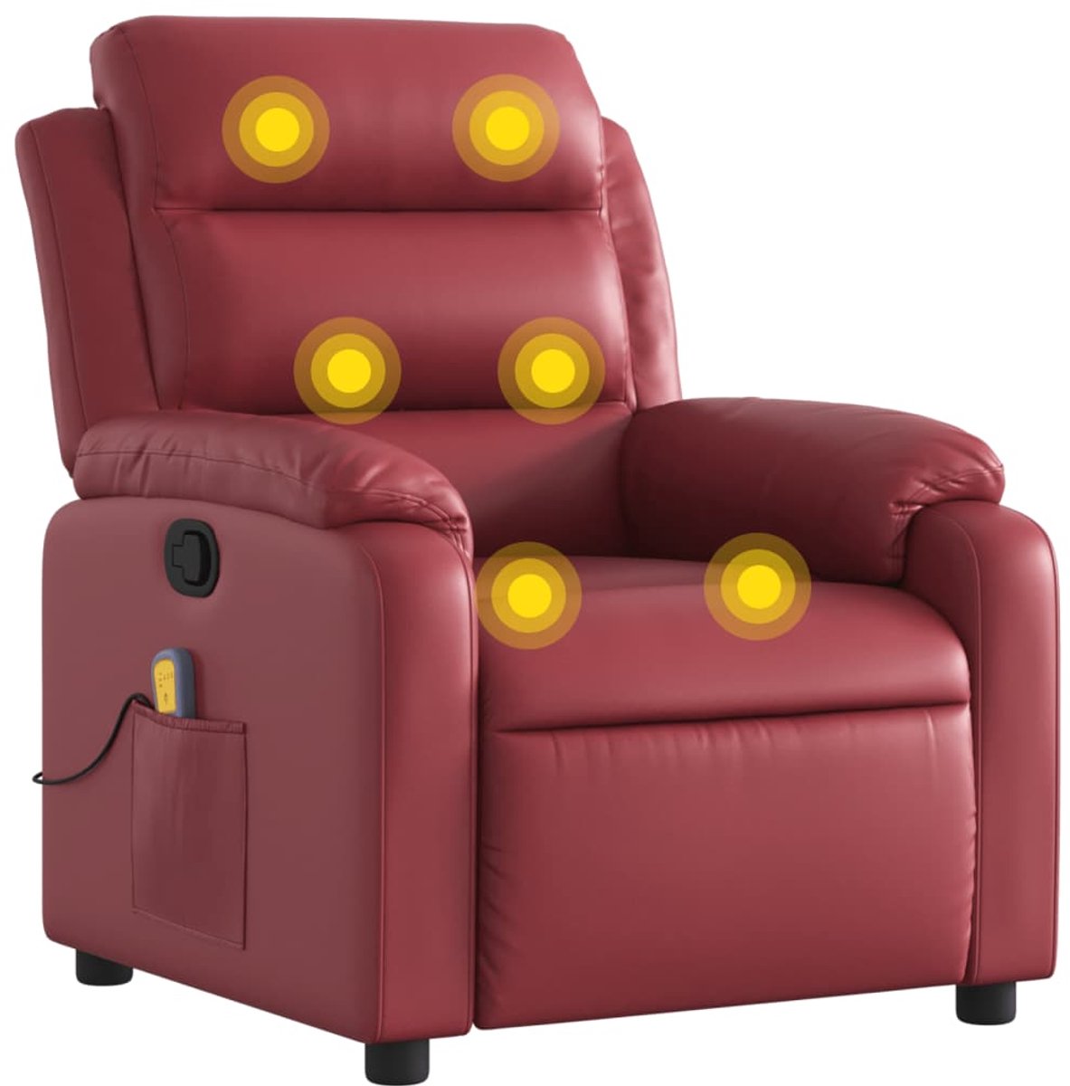 vidaXL Massagestoel - verstelbaar - kunstleer - wijnrood