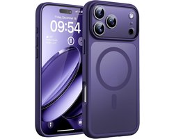Geschikt voor Apple iPhone 17 Pro Max - Millitaire - Anti-vingerafdruk - Geschikt voor Mag - Volledige Camerabescherming - Schokbestendig - Dun - Matte Back Cover Hoesje - Middernachtpaars