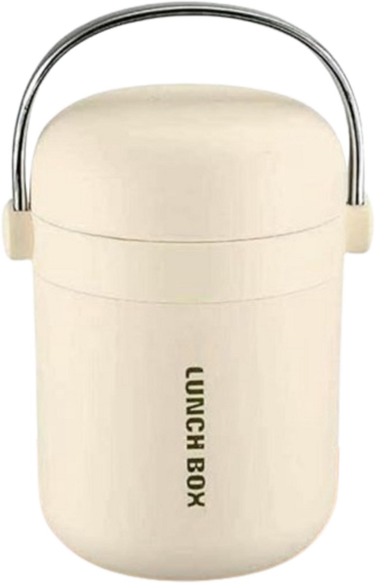 Premium Lunch Thermos – 1 Liter – RVS Binnenkant – Warm & Koud – Beige