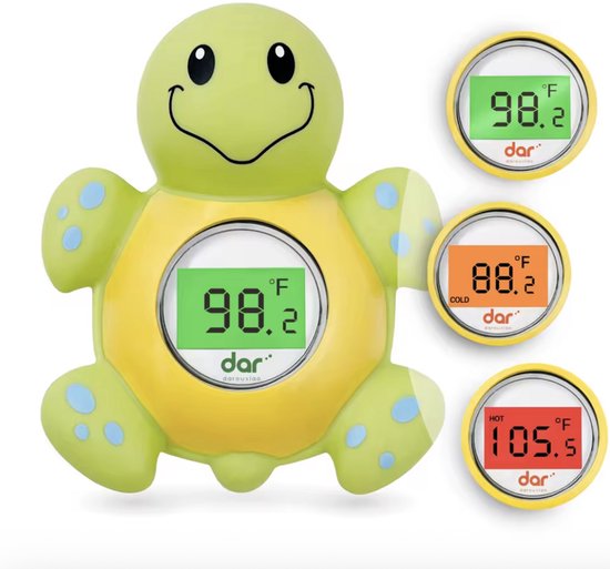 Baby Bad Thermometer Editie: Schilpad - Digitaal + LED Display - Veilige Badtemperatuur & Drijvend Speelgoed - Instelbaar °C/°F - speelgoed voor Baby’s & Peuters van Alecto — afbeelding 2