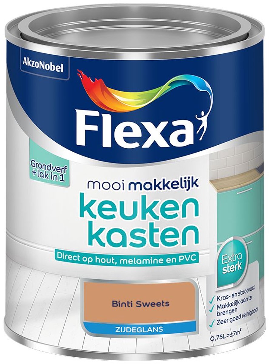 Flexa - Mooi Makkelijk Keukenkasten Zijdeglans - Binti Sweets - Mengverf - 0.75 L