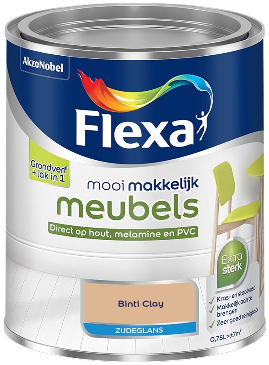 Flexa - Mooi Makkelijk Meubels Zijdeglans - Binti Clay - Mengverf - 0.75 L