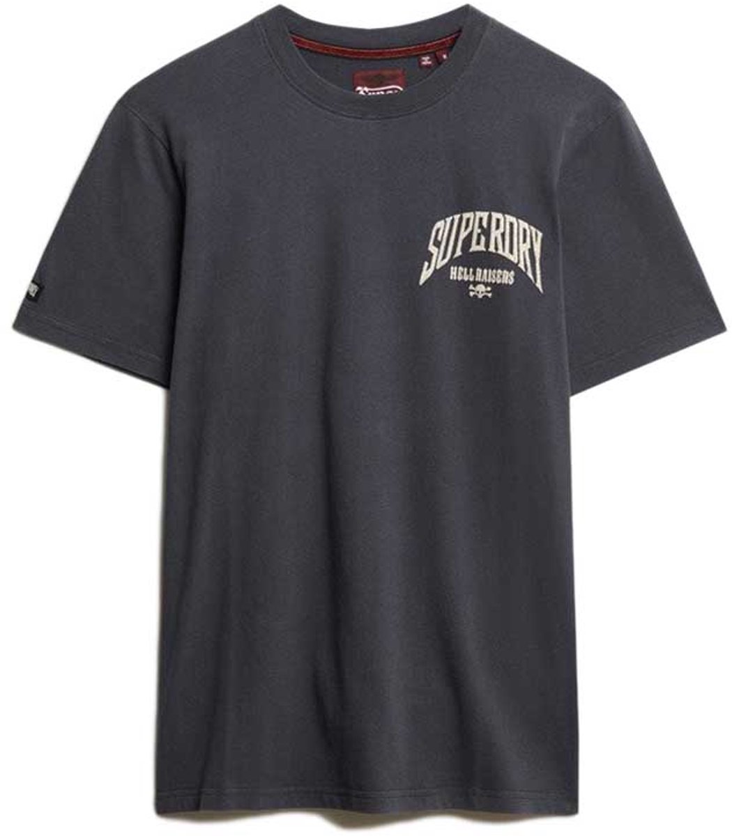 Superdry Biker Rock Relaxed T-shirt Heren T-shirts Zwart