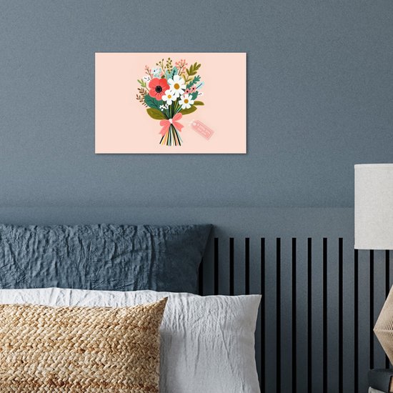 Affiche 30x20 cm - Bouquet - Noeud - Carte - Citation - Posters - Décoration chambre - Décoration murale salon - Décoration murale chambre