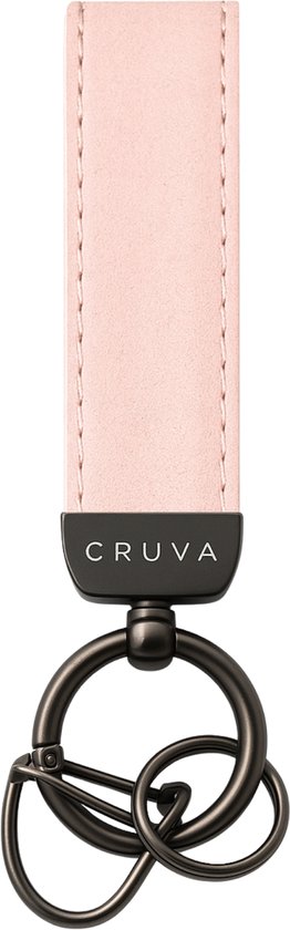 Porte-clés Cruva Voiture Rose Gunmetal - Porte-clés en cuir de Luxe - Cadeau - Convient pour Volkswagen/ Mercedes/ Audi/ BMW - Porte-clés Voiture - Différentes couleurs - Pendentif en cuir - Fermeture Premium - Haute qualité