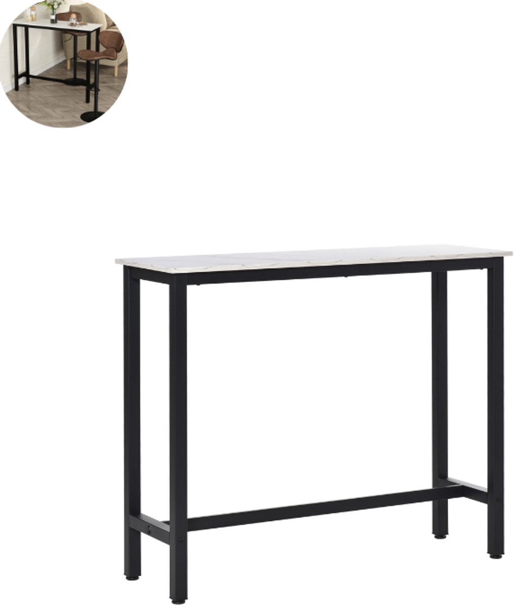 Bartafel keuken - Bartafel Set - Barkruk - Barstoel - Keukenstoel - Voetsteun - Zwart
