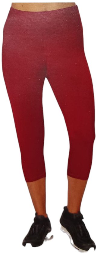 Foto: Bordeaux rode sportlegging dames 3 4 lengte maat m