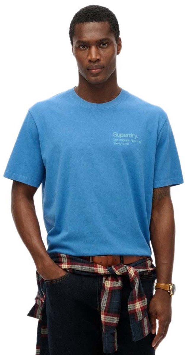 Superdry Core Logo City T-shirt Heren T-shirts Blauw