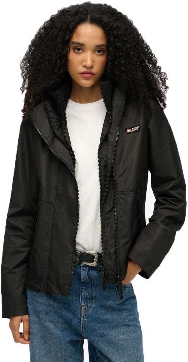 Superdry Mountain windjack met capuchon Dames Zwart