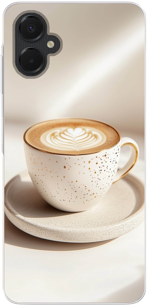 Telefoonhoesje Geschikt voor Samsung Galaxy A06 5G hoesje - Cappuccino - Schuim - Schotel - Beige - Siliconen Telefoonhoesje Telefoonhoesje