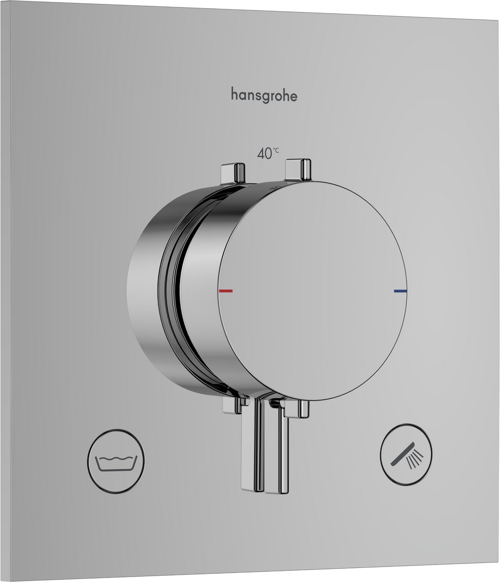hansgrohe Ecostat Comfort E - Inbouwthermostaat - Ecostat thermostaat - Zekerheidscombinatie EN1717 - 2 functies - Chroom