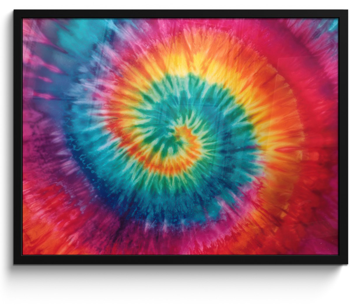 FrameYourWall Poster in lijst - Fotolijst 80x60 cm - Posters - Regenboogkleuren - Tie dye - Posterlijst zwart - Decoratie - Wanddecoratie woonkamer - Muurdecoratie slaapkamer