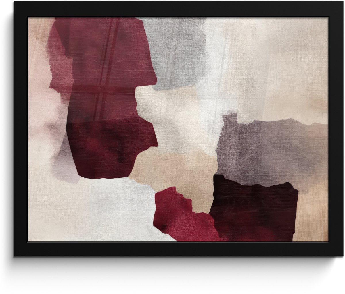 FrameYourWall Poster in lijst - Fotolijst 40x30 cm - Posters - Abstract - Kleurbakken - Rood - Posterlijst zwart - Decoratie - Wanddecoratie woonkamer - Muurdecoratie slaapkamer Abstract - Kleurvlakken