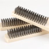 6-delige staalborstelset, staalborstel met houten handvat, staalborstels voor roestverwijdering, handmatige staalborstel, lange staalborstel met borstelharen voor lassen tegen slak