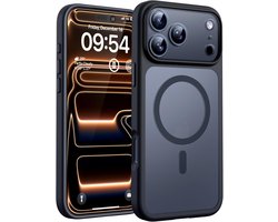 Geschikt voor Apple iPhone 17 Pro Max - Millitaire - Anti-vingerafdruk - Geschikt voor Mag - Volledige Camerabescherming - Schokbestendig - Dun - Matte Back Cover Hoesje - Zwart