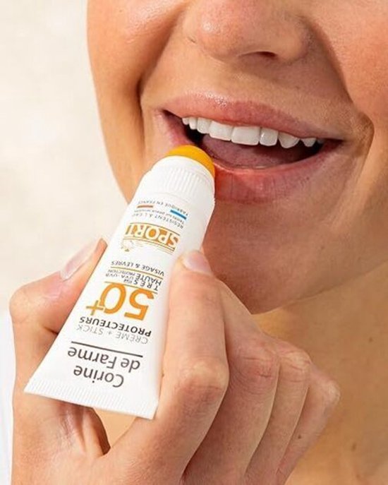 Corine de Farme – Crème + Beschermende Stick SPF50+ – Hoge zonbescherming – Monoï uit Tahiti – Parfumvrij – Waterbestendig – Draagbaar formaat – Gemaakt in Frankrijk