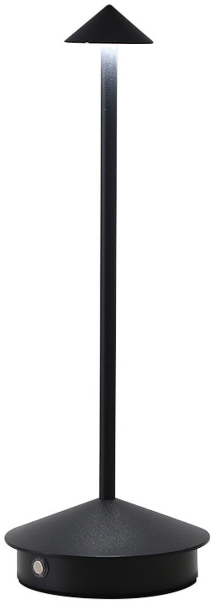 OMNIEXA Tafellamp - Mat Zwart – Dimbaar & Draadloos – 3 Lichtstanden – LED Designlamp met TouchControl – Luxe Tafellamp voor Woonkamer, Horeca of Slaapkamer