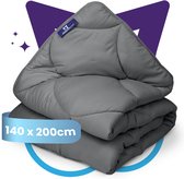 Slaapspeciaal eazydekbed Essential 140x200 cm - ANTRACIET - Dekbed Zonder Overtrek – Gekleurd Dekbed – Hoesloos Dekbed - Wasbaar Dekbed - Luxe Gelvezels - Anti-Allergisch & Perfect Voor Elk Seizoen - Eenpersoons