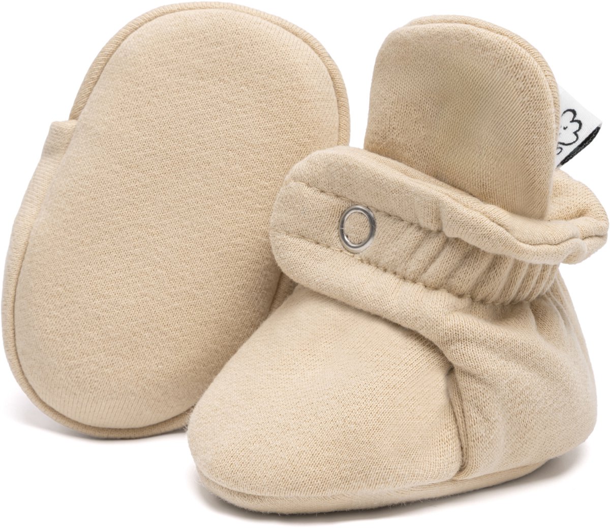 Steppies - baby slofjes voor jongens en meisjes - beige - 0-3 Maanden (9cm) - schoenmaat 15-16