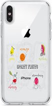 Apple Iphone XR Transparant siliconen hoesje (Sporty fruits)