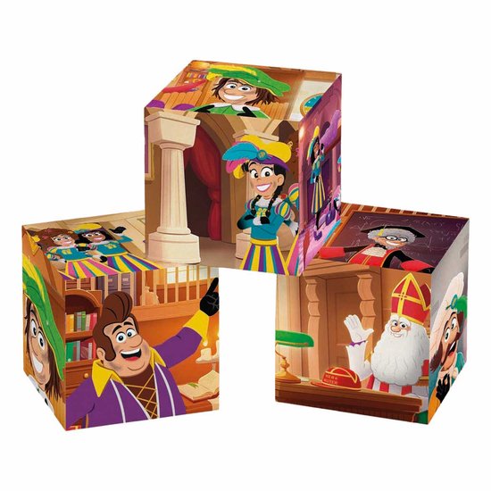 Clementoni: Cubi blokkenpuzzel Sinterklaas, 12 blokken