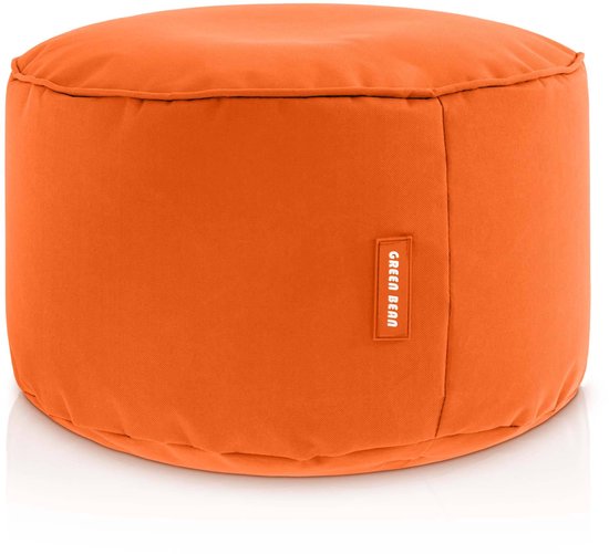 Green Bean® Zitzakkruk "Stay" 45x25cm met EPS-korrelvulling - Voetenbank Zitpoef voor Zitzakken - Voetensteun Zitkussen Kruk Oranje