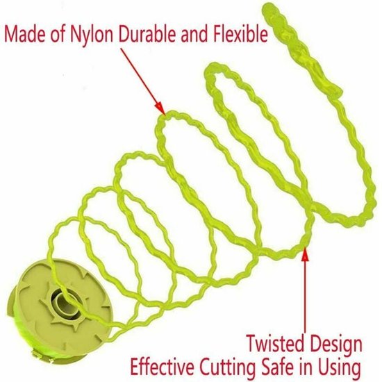 10 stuks vervangende spoel geschikt voor Ryobi duimtrimmer - geschikt voor Ryobi One+AC80RL3/AC14HCA - snoerloze grastrimmer - 8 spoelen + 2 snijkappen, (geel) van Merkloos	 — afbeelding 5