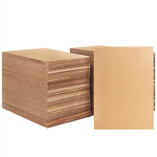 Belle Vous Bruine Geribbelde Verpakking Karton Vellen (100 Pak) – 18 x 12,5 cm – 2,8 mm Dik Plat Verpakking Hobby Karton Bord Voor Versturen, Kunst, Hobby en Verpakking