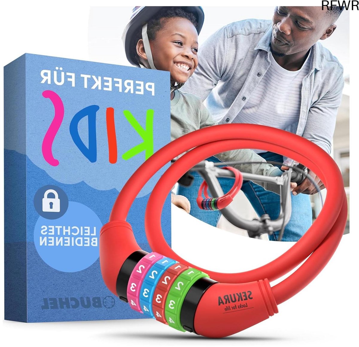 RFWR® Kleurrijk Sleutelloos Kinderfietsslot met Combinatiecode
