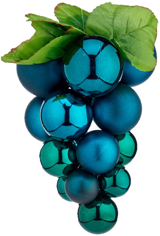Kerstballen Klein Druiven Blauw Plastic 14 x 14 x 25 cm