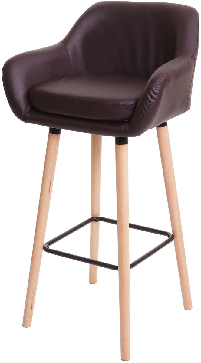 MCW Barkruk Malmö T381, barkruk counterkruk MVG-gecertificeerd ~ kunstleer, bruin
