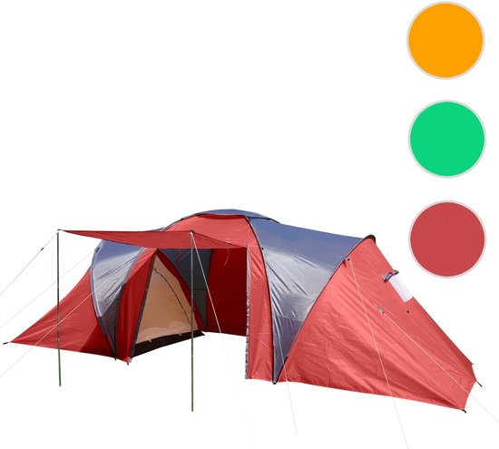 Campingtent Loksa, 6-persoons koepeltent Iglo tent Feesttent, 6 personen ~ rood van Camping — afbeelding 4