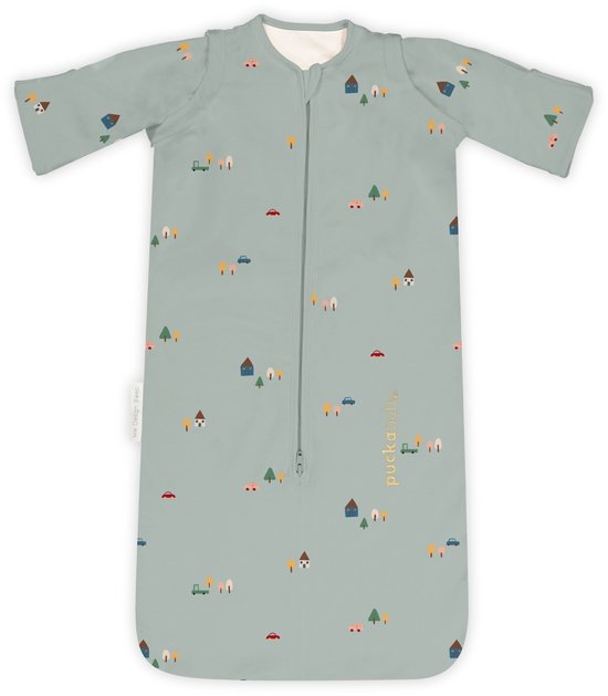 Puckababy Newborn Slaapzak Baby (0-6m) - Tiny Village - Katoen TOG 1.0 - Zomerslaapzak