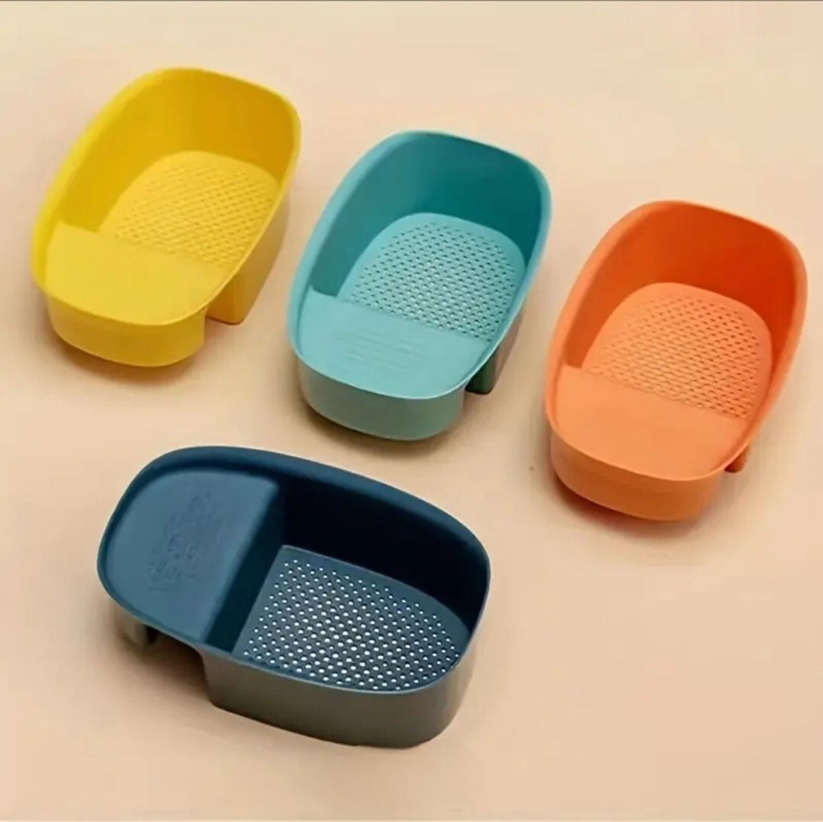 4-Pack Groente- en Fruitzeef - Keukenprullenbak en Sponsafvoergereedschap Blauw