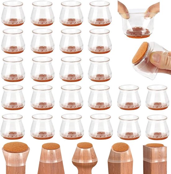 30 Stuks Stoelkussens 25 mm Kunststof Stoelpootbeschermers U-vormige... | bol