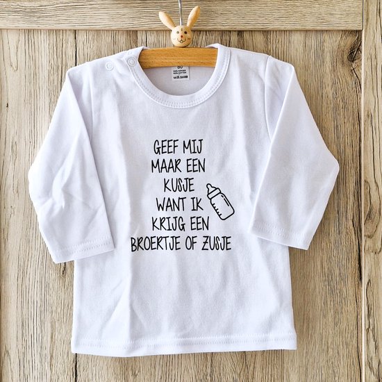 Tee shirt Annonce grossesse bisou petit frère soeur je vais être une grande soeur | manches longues | Blanc | taille 86 annonce grossesse annonce Bébé grande soeur soeur