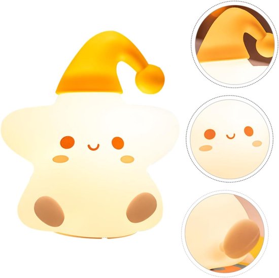 Nachtlicht - sfeerlicht - Cartoon lamp - Oplaadbare bed koplamp - Mood verlichting - Zeven kleuren verstelbaar - Sterren sfeerlicht - Schattig warm - Geschikt voor kinderkamers en kinderopvoeding - een geweldig cadeau voor kinderen van Merkloos — afbeelding 3