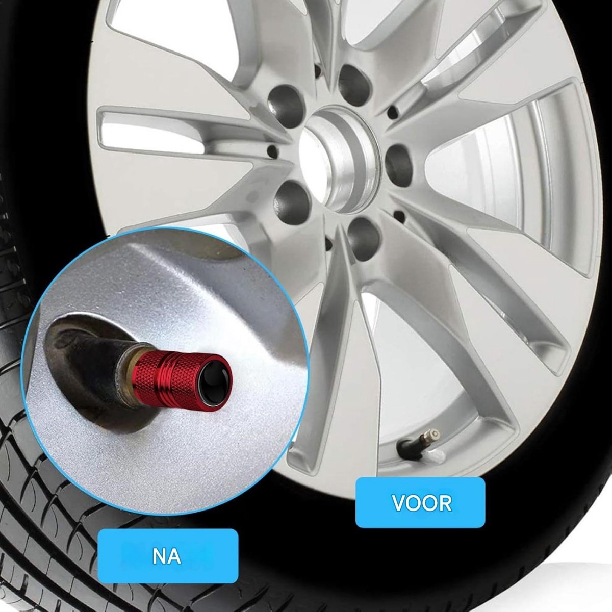 ZLIP Set van 16 aluminium ventieldoppen met afdichting voor het markeren van winter- en zomerbanden - voor auto's, SUV's - 4 stuks