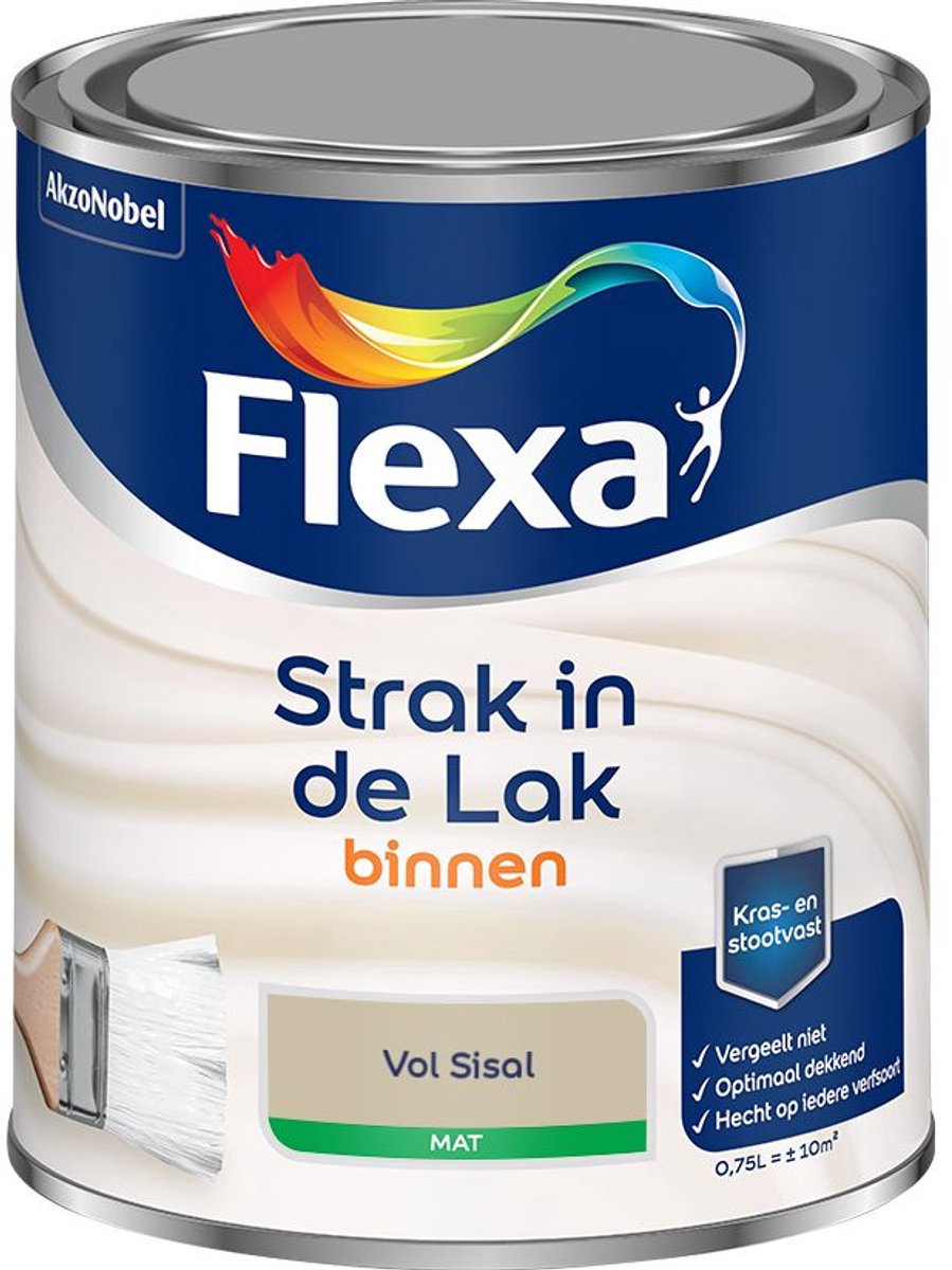 Flexa - Strak in de Lak Binnenlak Mat - Vol Sisal - Mengverf - 0.75 L