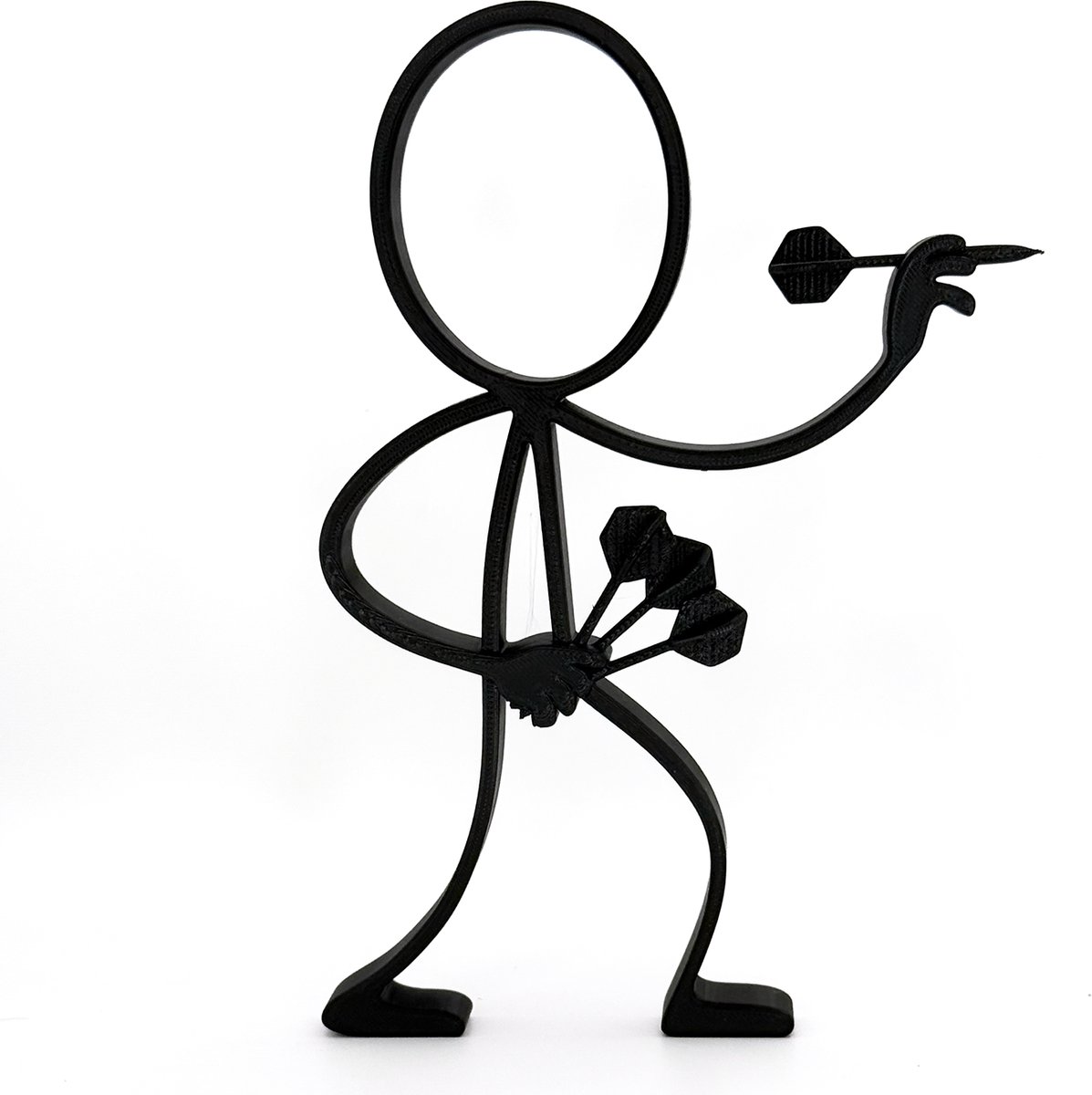 Stickyman Dartspeler - decoratiebeeldje - zwart - 20 cm hoog