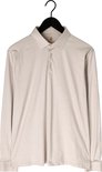 Beige longsleeve poloshirt van Desoto hangend aan een kledinghanger.