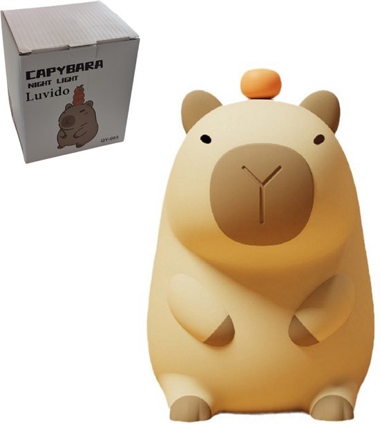 Luvido - Capybara Lamp - Capibara - Nachtlampje Kinderen & Baby - Siliconen - Lampje Slaapkamer - Knijplampje - Touch lamp