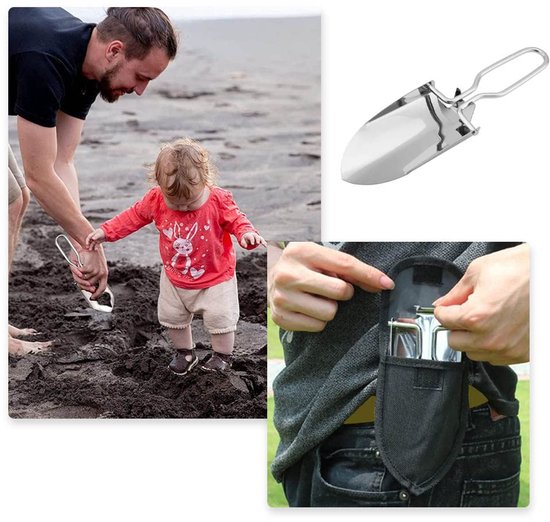 Opvouwbare schep, kampeerschep, multifunctionele minischep met draagtas, buitenvissen, kamperen, wandelen, 1 stuk van Merkloos	 — afbeelding 4