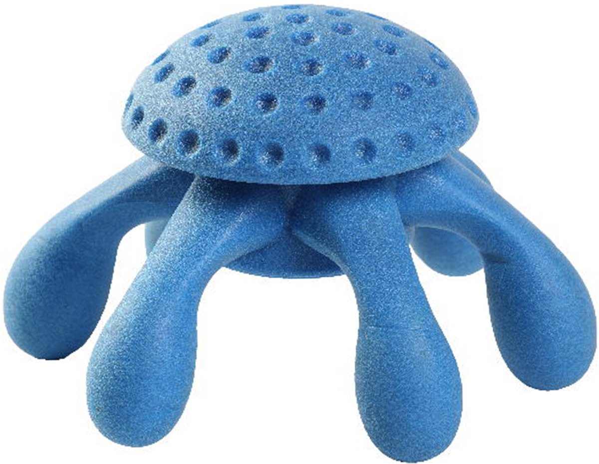 kiwi walker speelgoed voor honden - octopus blauw S - +- 12 cm - licht, drijvend en stuiterend - waterspeelgoed of apporteren ....