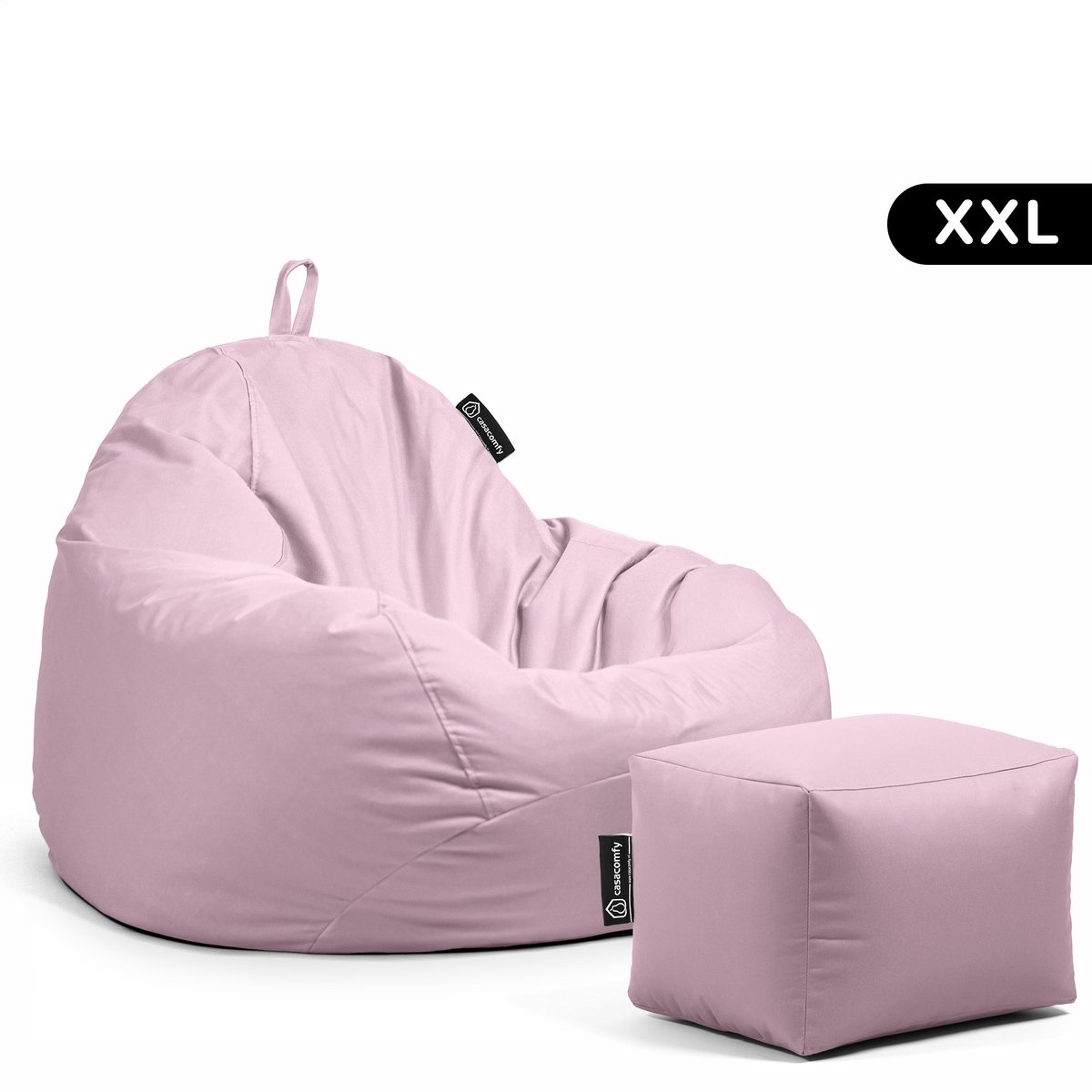 Casacomfy Pear XXL - Complete Grote Zitzak met Voetenbankje - Waterafstotend - Lichtroze