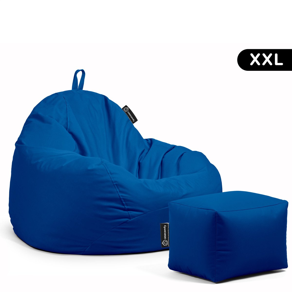 Casacomfy Pear XXL - Complete Grote Zitzak met Voetenbankje - Waterafstotend - Blauw